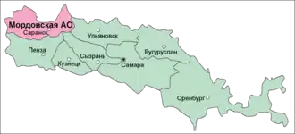 Средневолжский край на карте