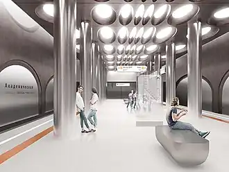 Эскиз интерьера станции