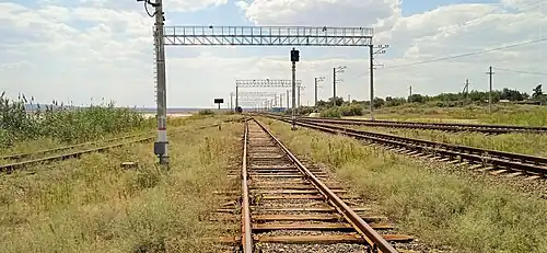 Путевое развитие вдоль озера (на юг)