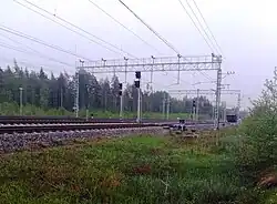 Выходные светофоры. Вид в сторону ст. Дружное.