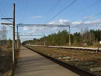 Вид с южного конца западной платформы в сторону ст. Вырица