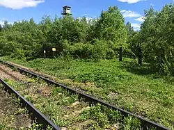 Бывший железнодорожный переезд.