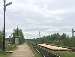 Пассажирская платформа у главного пути. Вид в сторону ст. Пенинга.