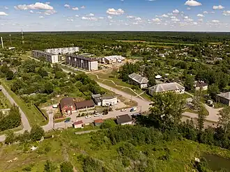 Вид с воздуха на пятиэтажки в Торковичах