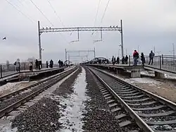 Платформы станции киевской городской электрички Троещина-2.