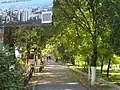 Аллея на западной стороне улицы Саина, ниже перекресечения с проспектом Абая
