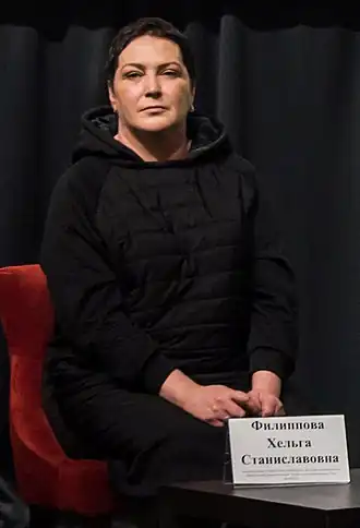 Хельга Филиппова на показе фильма «Ничей» в киноцентре «Ленфильм» в Санкт-Петербурге(6 декабря 2017 года).