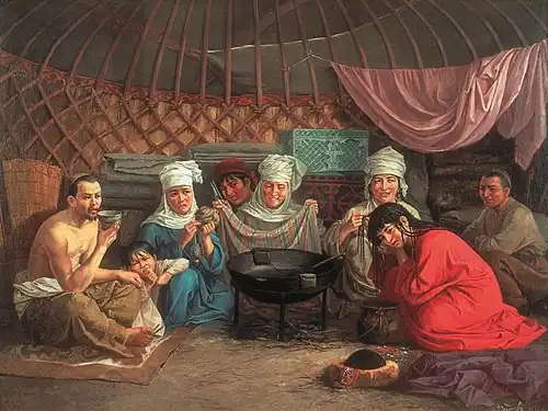 Николай Хлудов. «В юрте». Российская империя, Степное генерал-губернаторство, Семиреченская область, 1891 г.