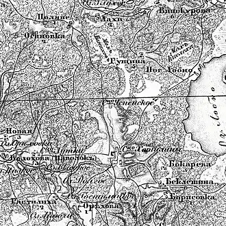 Сельцо Хотилицы на карте конца 19 века