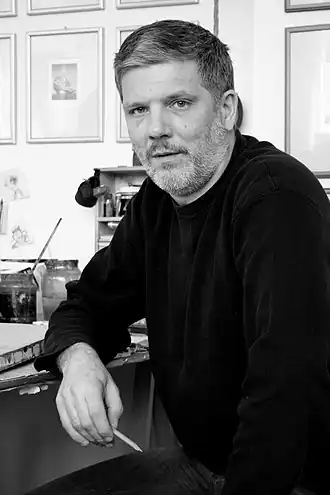 Художник Валерий Морозко в своей мастерской. Фото Юрия Павлова, 2008 г