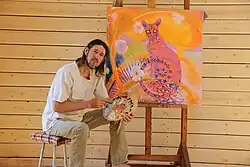 Георгий Фомиряков в своей мастерской, 2015. Фотография Г. Н. Иванова-Оркова.