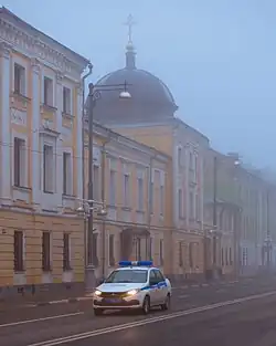 Тверь, Советская улица. Тверской Архиерейский дом в туманное утро.