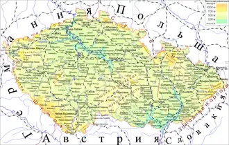 Общегеографическая карта Чешской республики