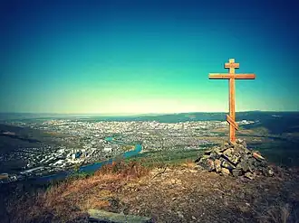 Вид на впадину с безымянной сопки 1045 м к югу от Читы