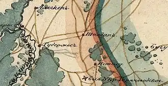 Гудермес и Шовдан-юрт. Карта ген. штаба отдельного кавказского корпуса 1834 г.