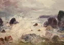 «Шторм, камни», (97х69, 1998)