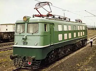 Электровоз К-01 на заводских испытаниях с винтовой сцепкой