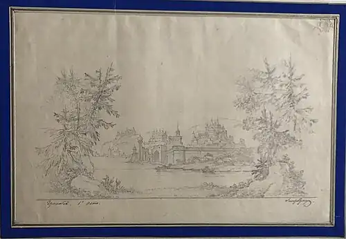 Эскиз декорации. Первый акт. Берег реки "Громобой"