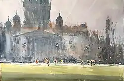 «Футбол у Исаакиевского» Б/г, 38х54, 2020