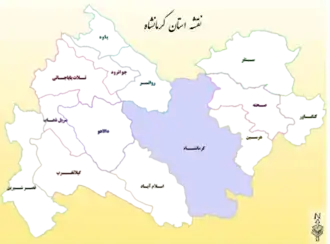 Керманшах на карте