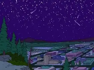 Метеоритный дождь в небе над Спрингфилдом