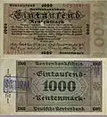 1000 рентных марок 1923 года. 155x86 мм