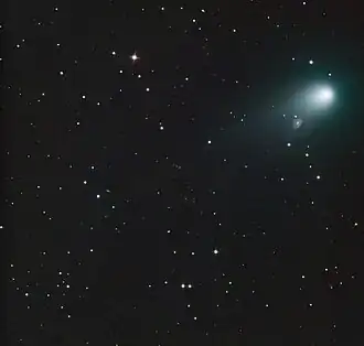 Комета Хердженротера во время вспышки яркости в 2012 году