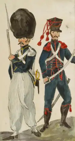 Литовский гренадер и литовский конный артиллерист 1813 г.