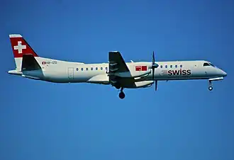 Saab 2000 авиакомпании Swiss International Air Lines, идентичный разбившемуся