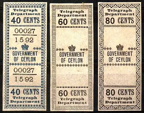 1892: 40, 60 и 80 центов (пробные марки)