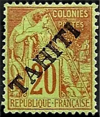 Чистая, типа Альфэ Дюбуа[фр.] («Торговля»), 20 сантимов, 1893 (Mi #12; Yt #13)