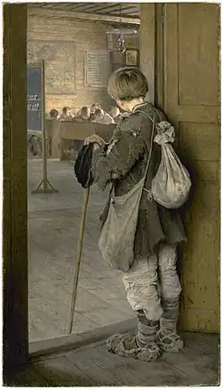 «У дверей школы», 1897. Русский музей, Санкт-Петербург