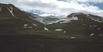 Вид на Тунгнафедльсйёкюдль (июль 1972)