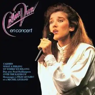 Обложка альбома Селин Дион «Céline Dion en concert» (1985)