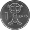 «Совиная сакта» на монете 1 лат, 2007 год