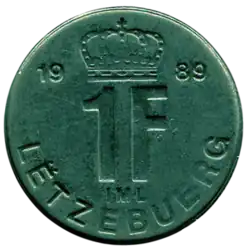 1 франк 1989 года