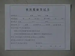 Карточка медицинской регистрации пассажиров