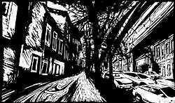 «Март». Линогравюра, 45х76, 2020