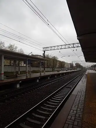 Остановочный пункт Варшавская, вид на север (фото 2021 года)