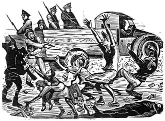 «Ужасающая инспекция» тайваньского гравера Хуан Жунцаня[англ.], описывающая обстановку на Тайване вскоре после инцидента 228, ознаменовавшего начало периода белого террора.