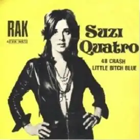 Обложка сингла Suzi Quatro «48 Crash» (1973)
