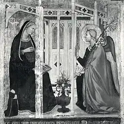 Благовещение с донатором. 1346. Дерево, темпера. Собрание Джерли, Милан