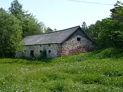 Прямухино.  Амбар для хранения готовой продукции, произведённой на мануфактуре