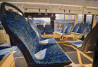 Сиденья в салоне трамвая «Витязь-М»