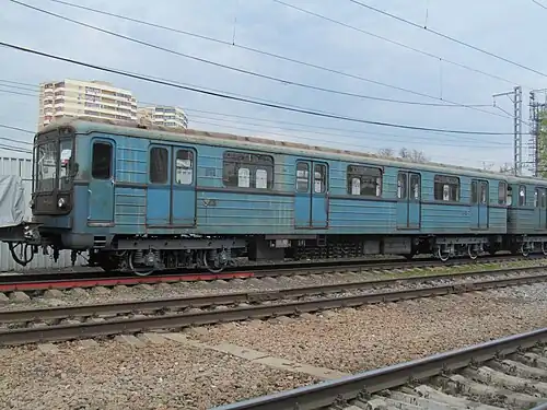 Метровагон типа 81-717.2 № 343 перед утилизацией