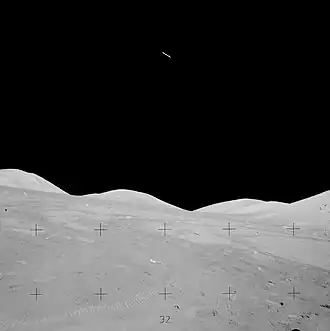 Полёт молотка (на фоне чёрного неба)