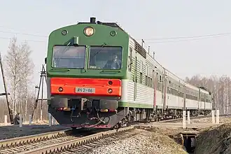 Дизель-поезд АЧ2-116+2АПЧ2+АЧ2-096 на перегоне Занозная-Баскаковка, 2006