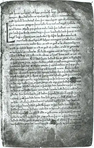 4-я страница рукописи AM 544 4° (XIVв.)