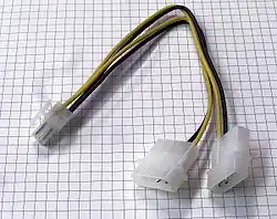 Кабель-адаптер для подключения питания процессора к разъёму P4 power connector, при отсутствии на блоке питания.