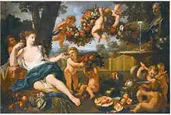 А. Брейгель и Г. Куртуа. Церера у фонтана в окружении путти. Между 1665 и 1675. Холст, масло. Частное собрание